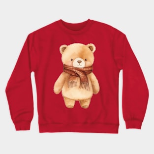 fat bear wearing a winter scarf Crewneck Sweatshirt